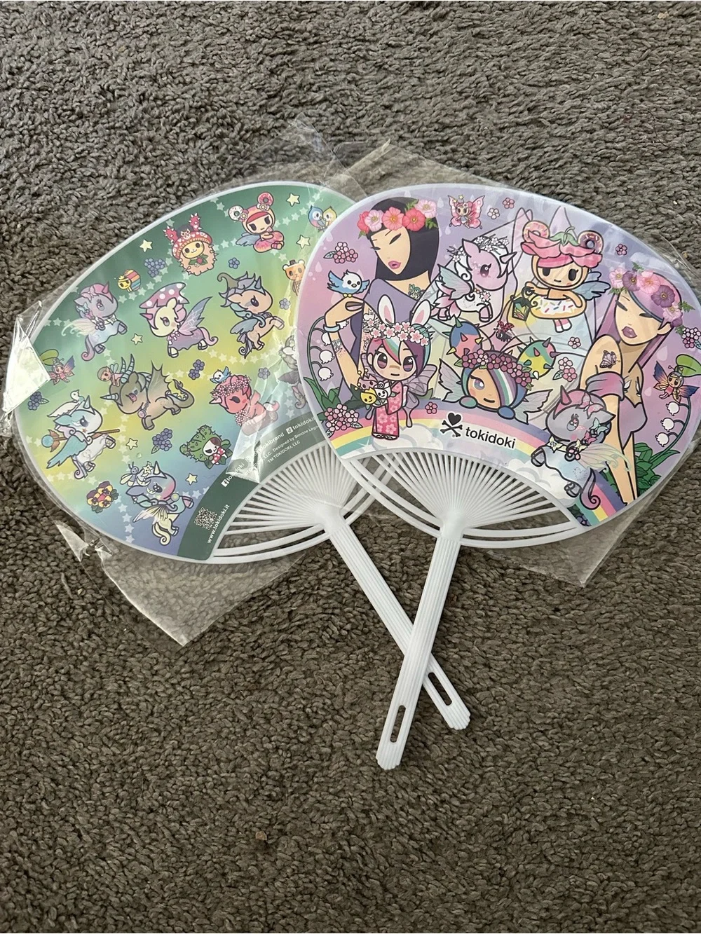 tokidoki Pink & Green Character Fan Duo